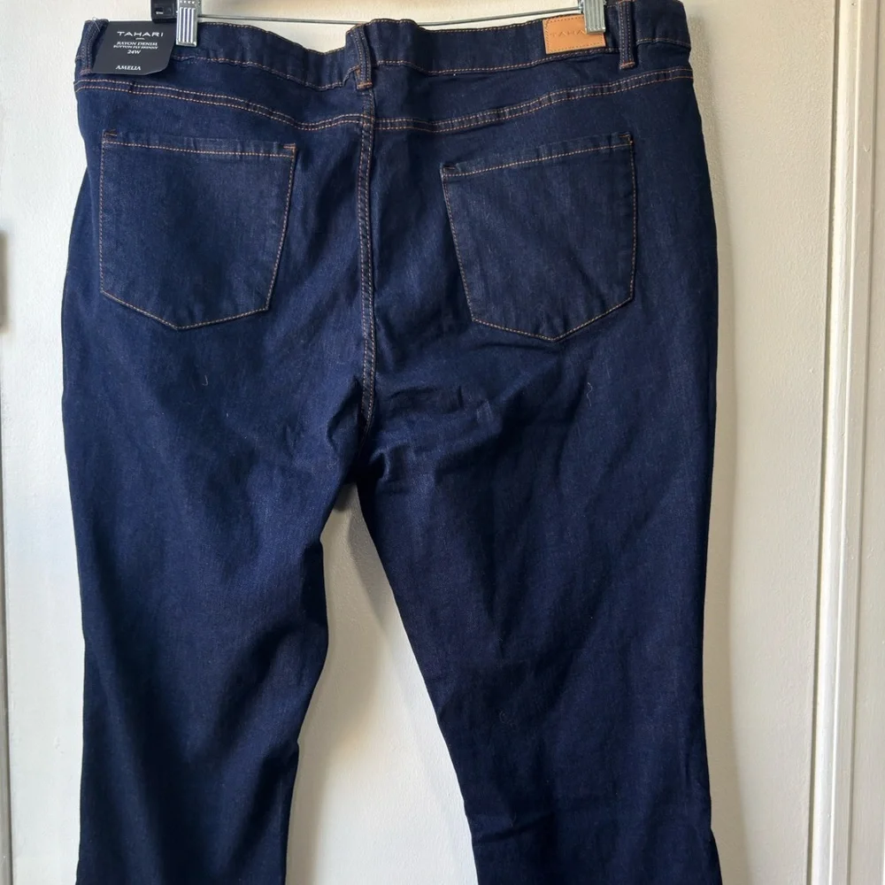 Tahari Women's Amelia Button Fly Skinny Blue Jeans Sz 24W - Picture 7 of 16